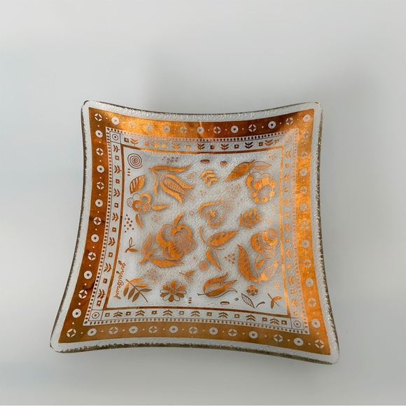 Vintage Georges Briard gold gilded trinket jewelry tray Persian garden MCM - Picture 5 of 6